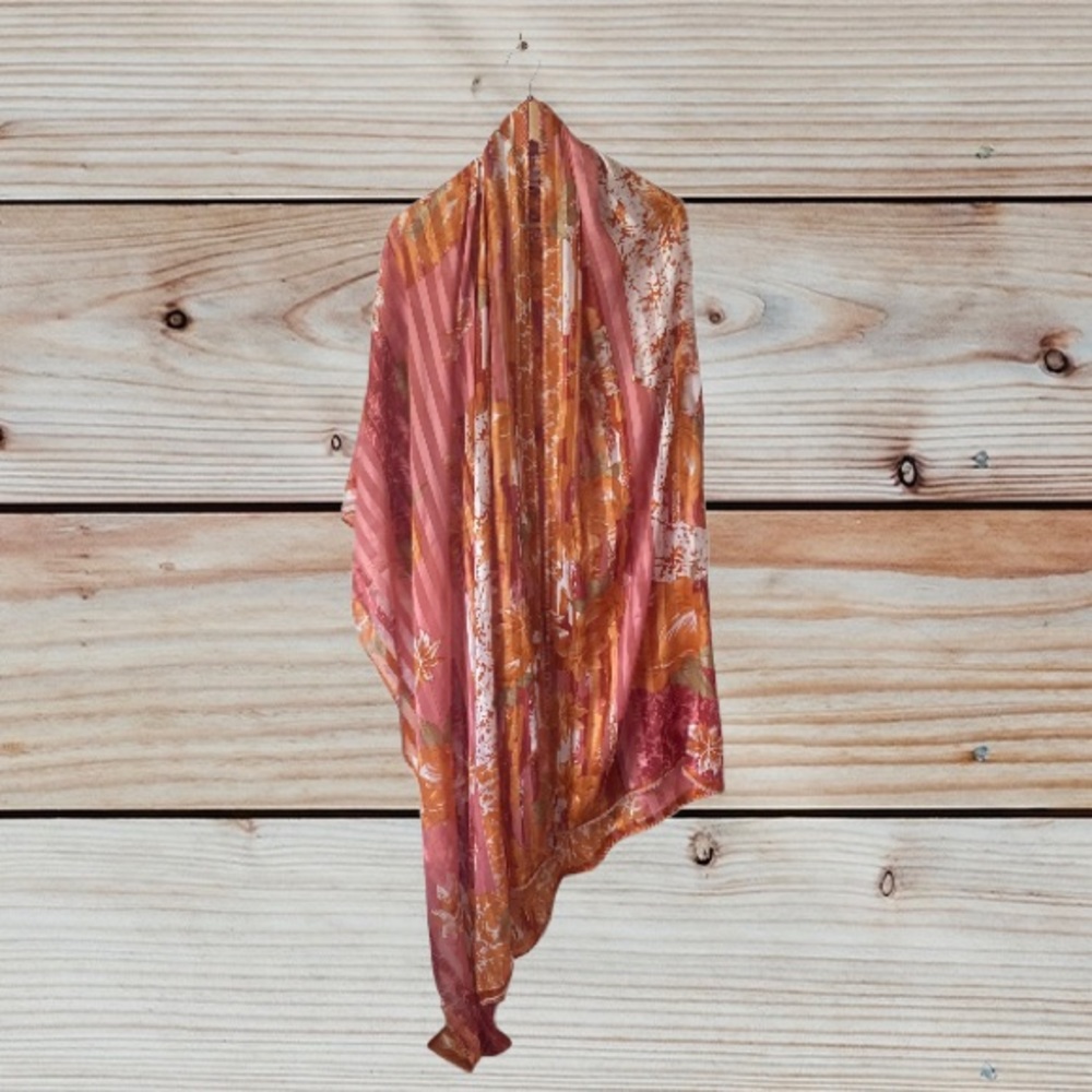 🤑10/$100 Shabby chic boho bohemian vintage semi sheer Victorian large scarf wrap
